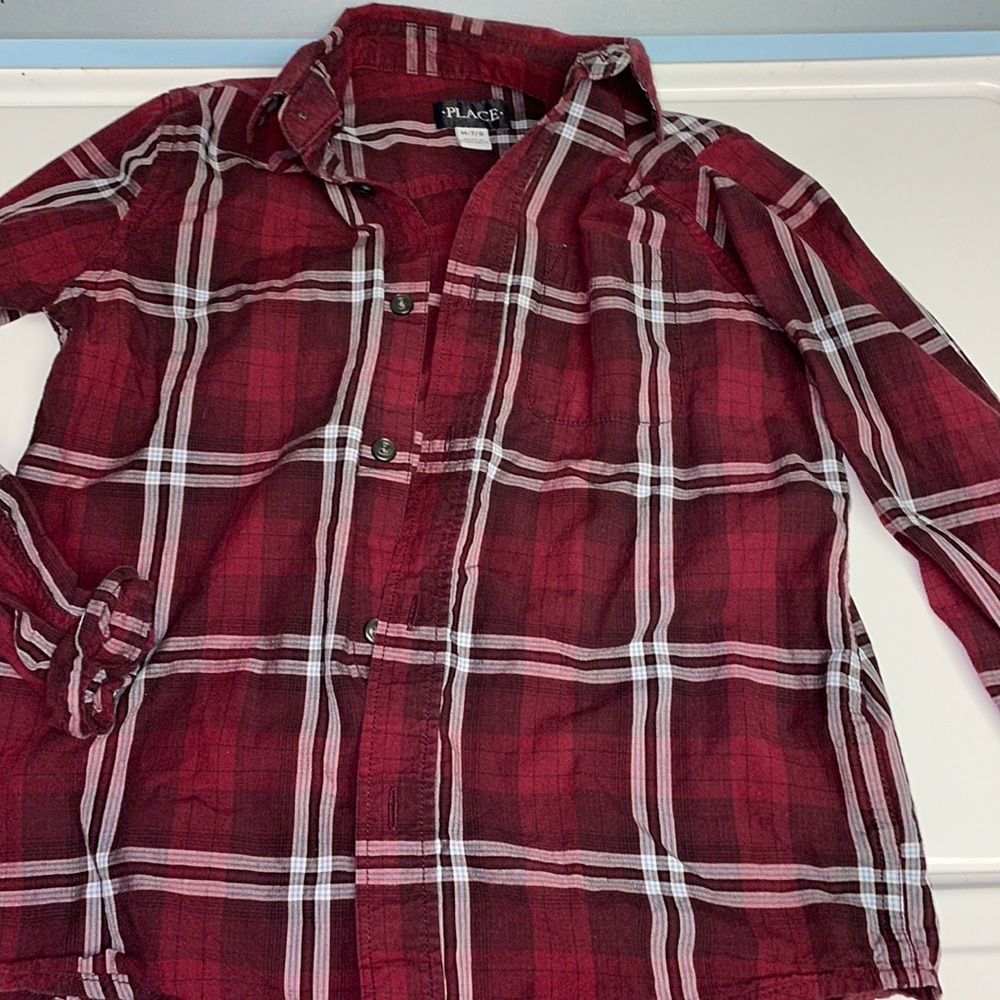 Maroon plaid button down
